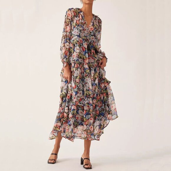 Anthropologie Dresses & Skirts - Anthropologie The Marais Printed Chiffon Maxi Dress